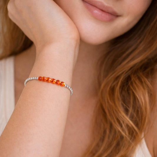 orange beaded bracelet