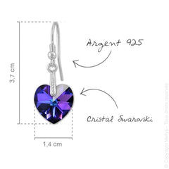Silver Heart  Pendant Necklace Jewellery Set Heliotrope