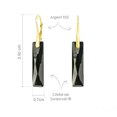 Jet Black Luxury 24K Gold Swarovski Crystal Jewellery Set