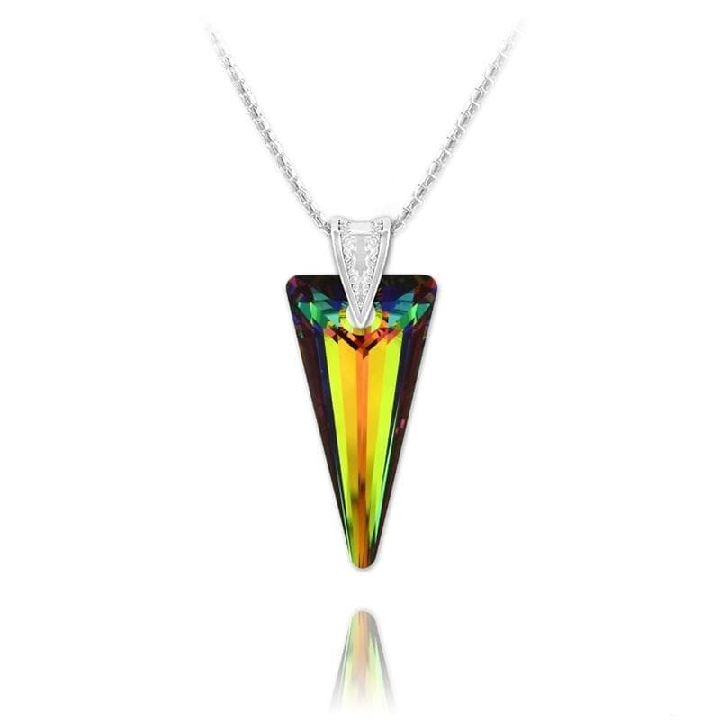 Sterling silver Vitrail Medium Swarovski crystal pendant necklace with rhodium plated finish