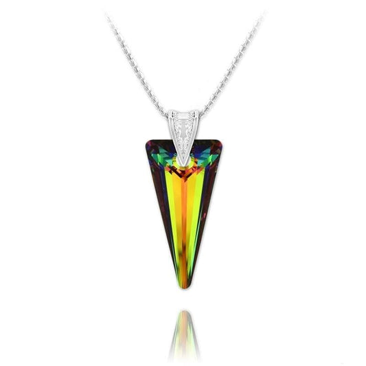 Sterling silver Vitrail Medium Swarovski crystal pendant necklace with rhodium plated finish