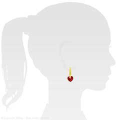 Heart 24K Gold Siam Earrings 