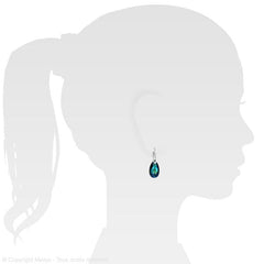 Pear 22mm Silver Earrings - Bermuda Blue