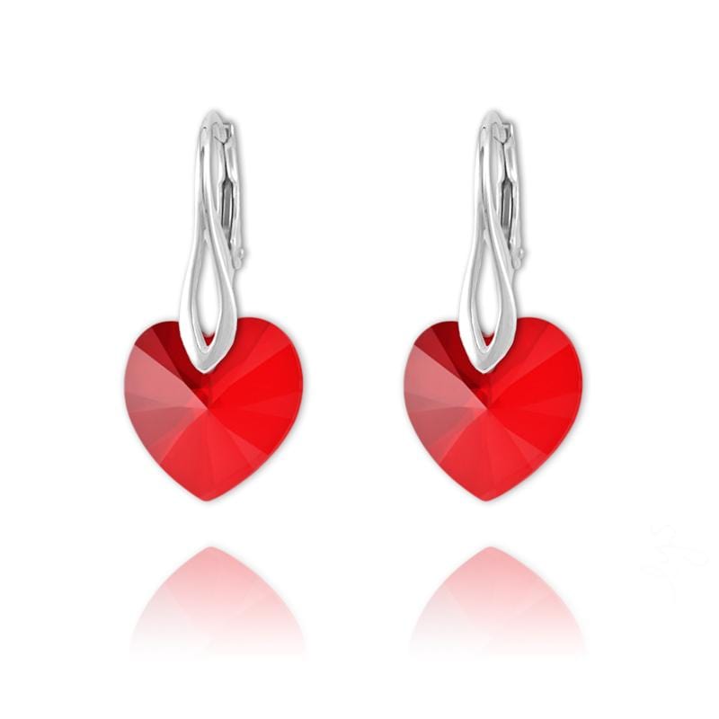  Silver Heart Siam Earrings 