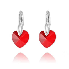  Silver Heart Siam Earrings 