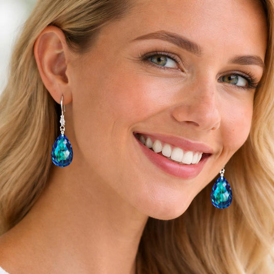  blue teardrop earrings