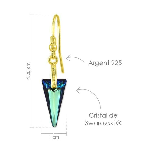 24K Gold Blue Luxury Earrings