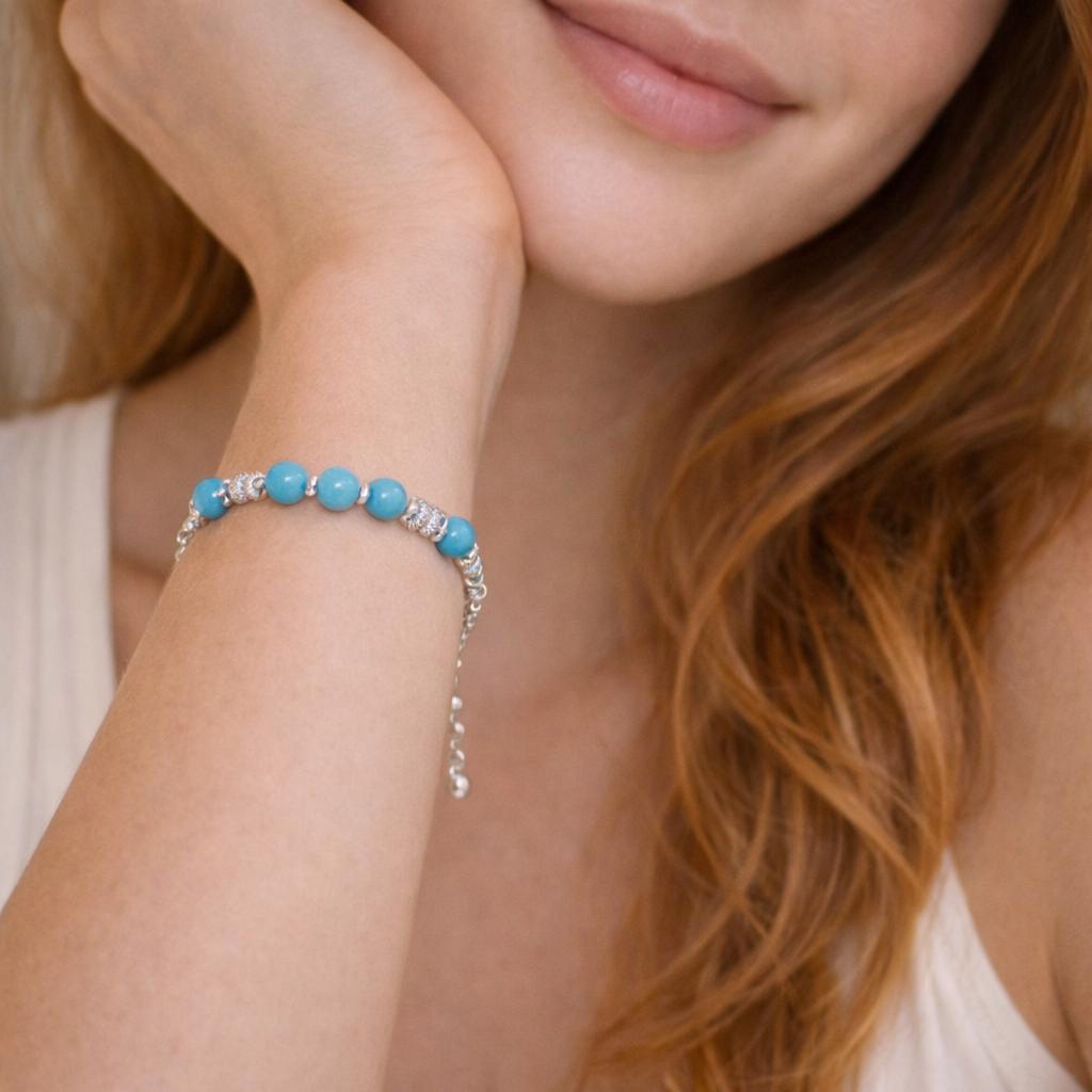 Silver Genuine Turquoise bracelet