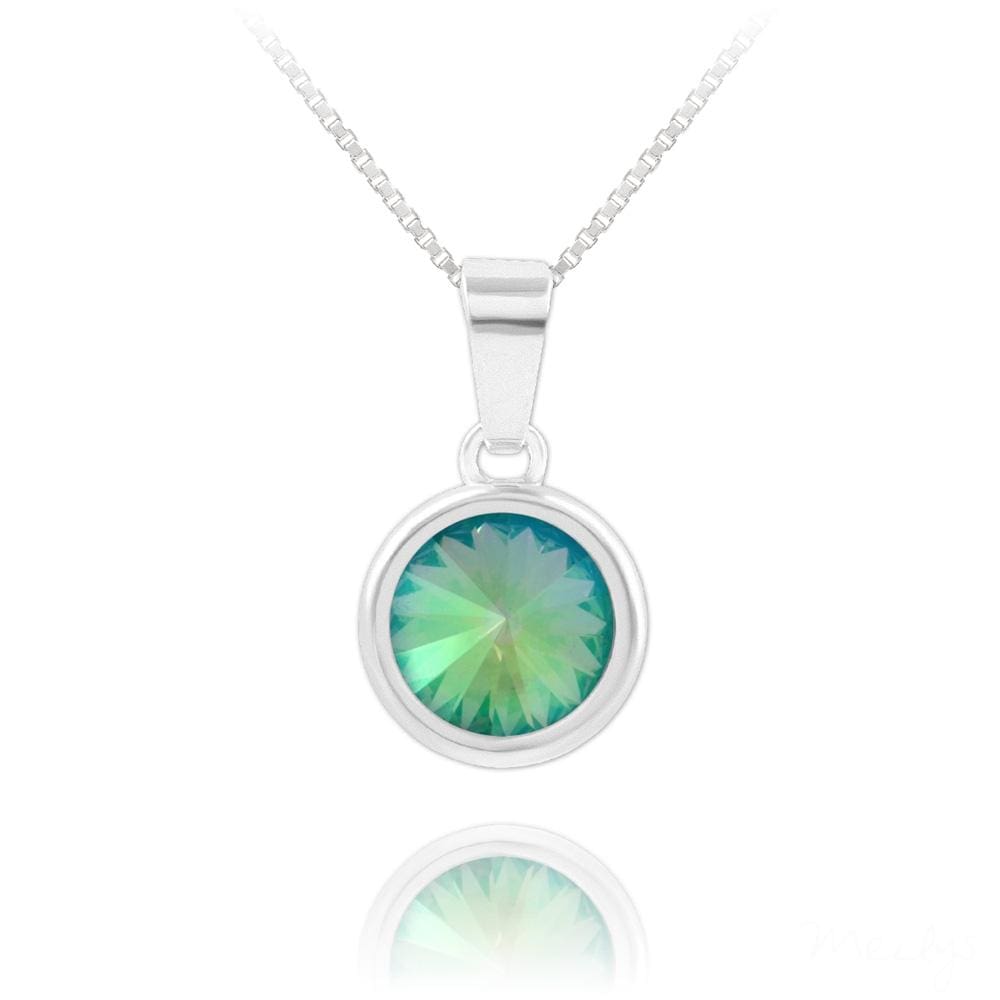 Sterling Silver Paradise Shine Swarovski crystal necklace with rhodium plated bezel pendant