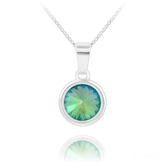 Sterling Silver Paradise Shine Swarovski crystal necklace with rhodium plated bezel pendant
