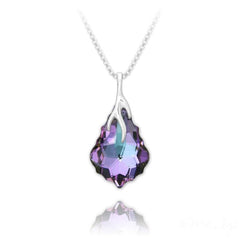 Sterling Silver baroque pendant necklace with Vitrail Light crystal and rhodium plated finish