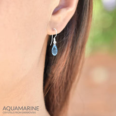 Swarovski Crystal Aquamarine Teardrop Earrings