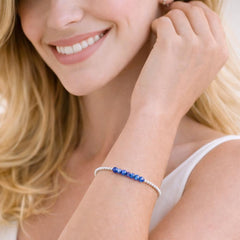  Silver and Sapphire Blue Bracelet 