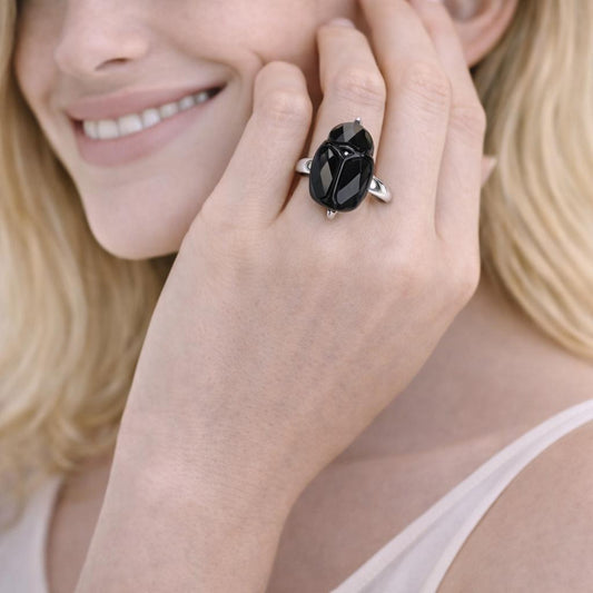  black ring with a silver band