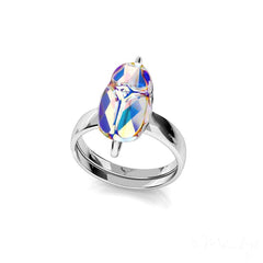 Silver Crystal AB Ring