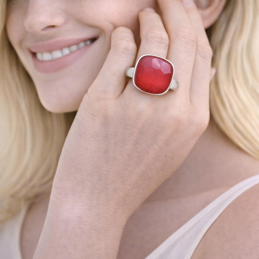  ring with a red stone