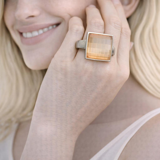 ring with a square stone