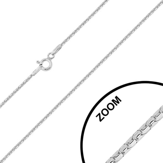 Sterling Silver 40cm popcorn chain necklace with spring ring clasp and polished finish