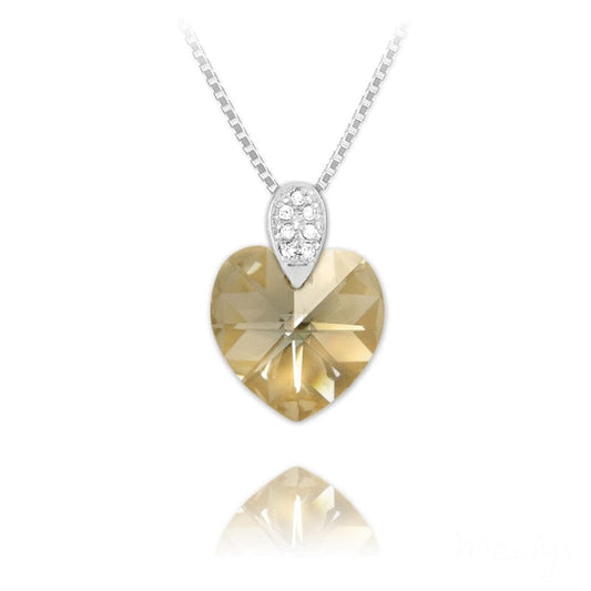 Silver Heart Rhodium Necklace for Women