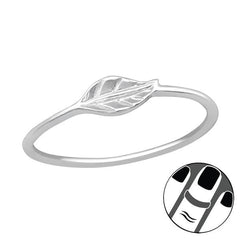 Silver Leaf Midi Ring