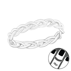 Silver Braided Midi Ring