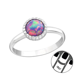Silver Multi Lavender Midi Ring