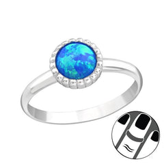 Silver  Pacific Blue Midi Ring