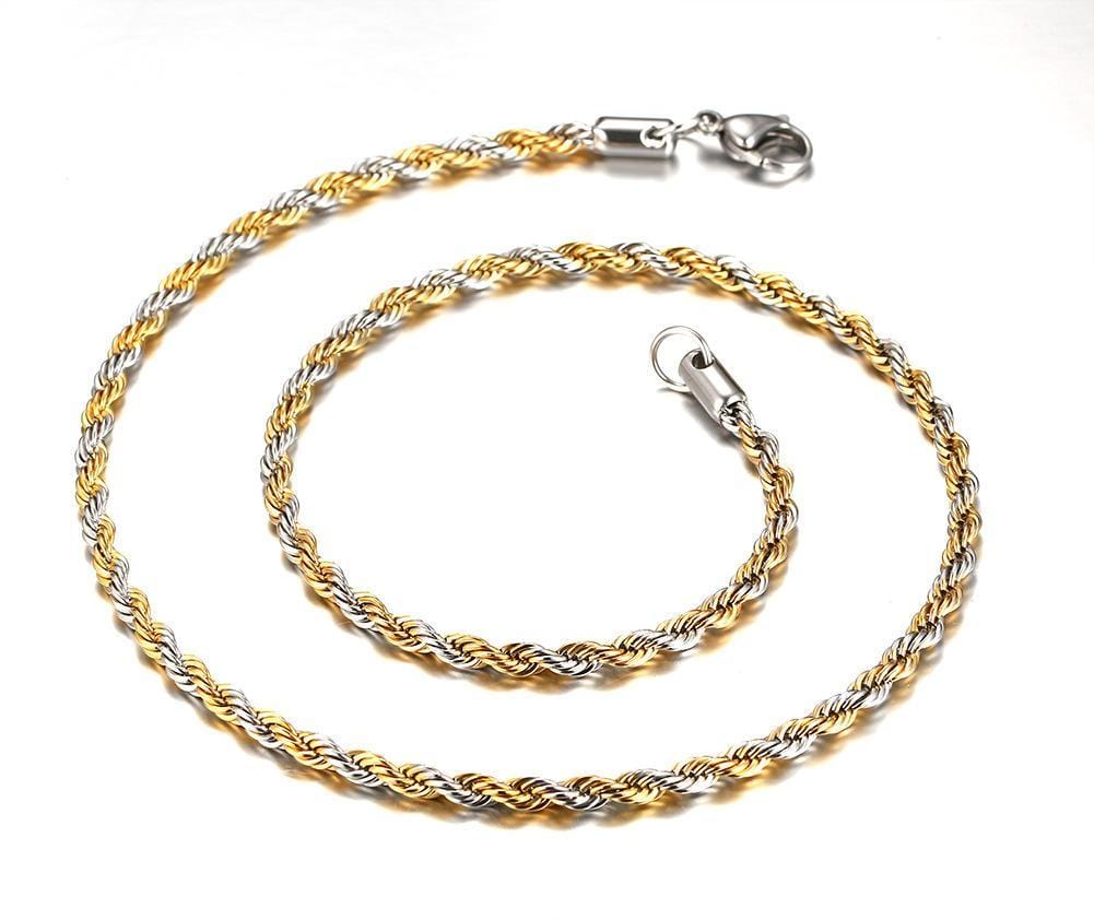 Stainless Steel Gold Rope Necklace for Smazon
