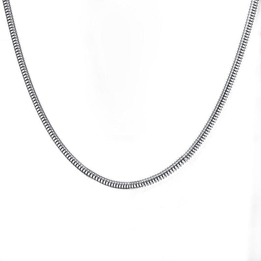 Silver Steel Snake Chain Necklace