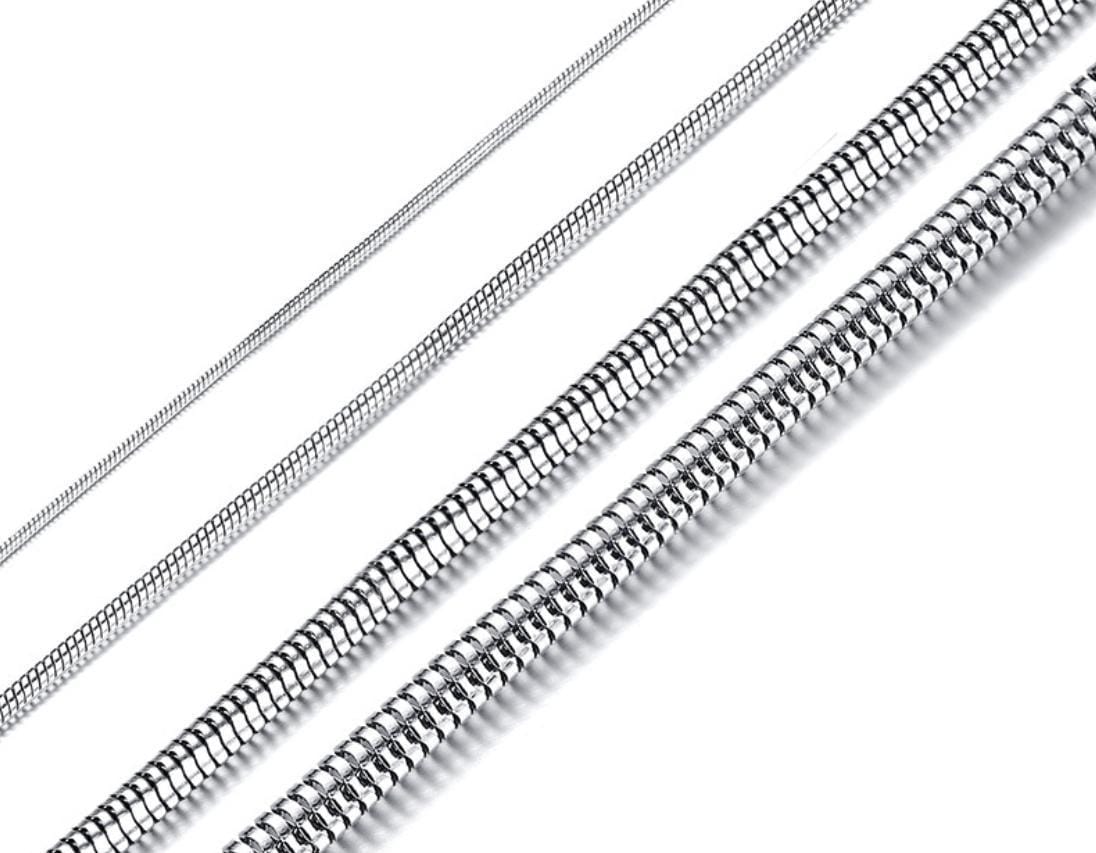 Stainless Steel Necklace Round Snake Chain