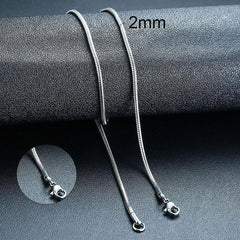 Stainless Steel Necklace Round Snake Chain