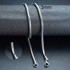 Stainless Steel Necklace Round Snake Chain