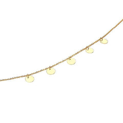 Stainless Steel Gold Choker Necklace with Pendant