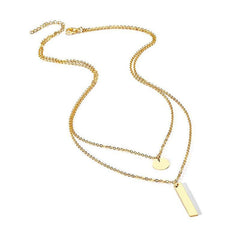 Stainless Steel Gold Bar Necklace