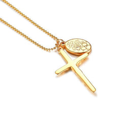 Stainless Steel Virgin Mary Cross Necklace For Women