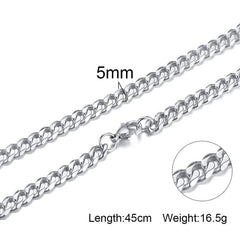 Stainless Steel Cuban Chain Necklace