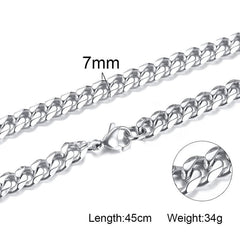 Stainless Steel Cuban Chain Necklace