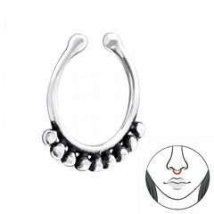 Silver Patterned Nose Ring