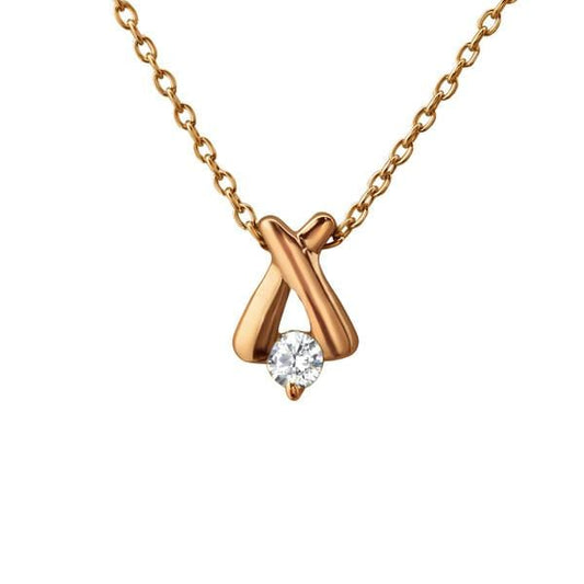 Silver Rose Gold Cross Necklace