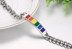 Stainless Steel Chain Rainbow Bracelet