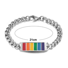 Stainless Steel Chain Rainbow Bracelet