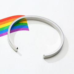 Stainless Steel Enamel Rainbow Cuff Bracelet