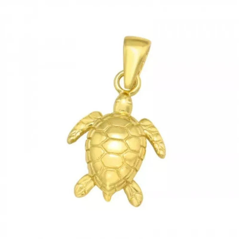 Silver Gold Turtle Pendant