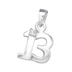 Children's  Silver Sweet 13 Pendant