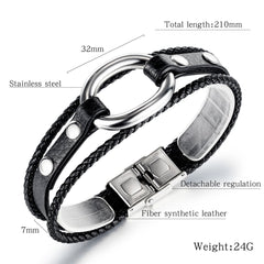 Personalized Men's Leather Bracelet