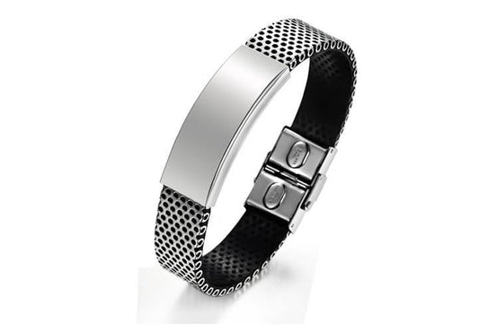 Stainless Steel Leather Bracelet