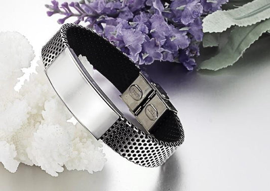 Stainless Steel Leather Bracelet