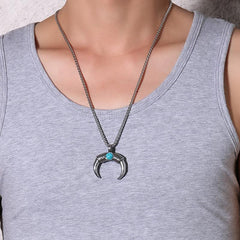 Stainless Steel Mens Horn Necklaces