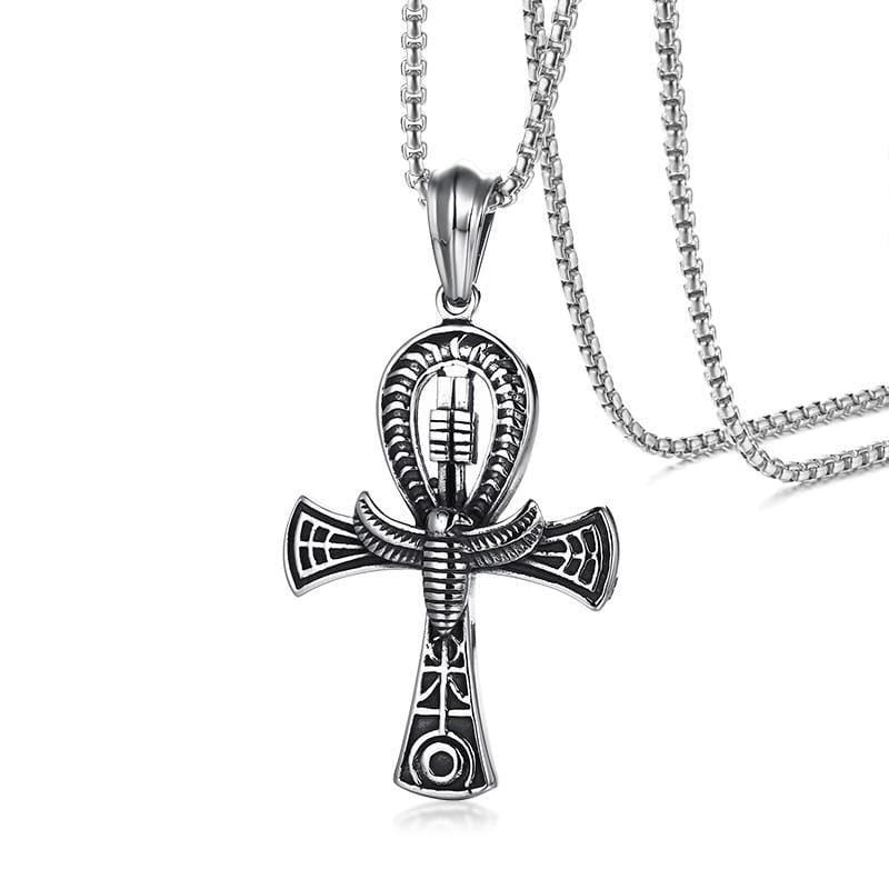 Stainless Steel Ankh Cross Neckalce
