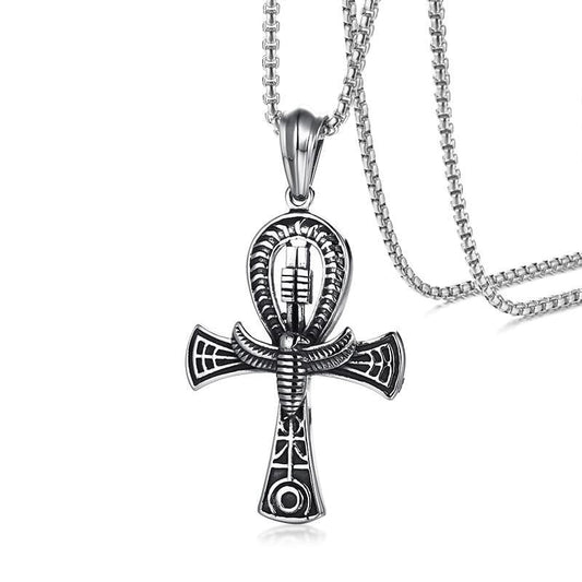 Stainless Steel Ankh Cross Neckalce